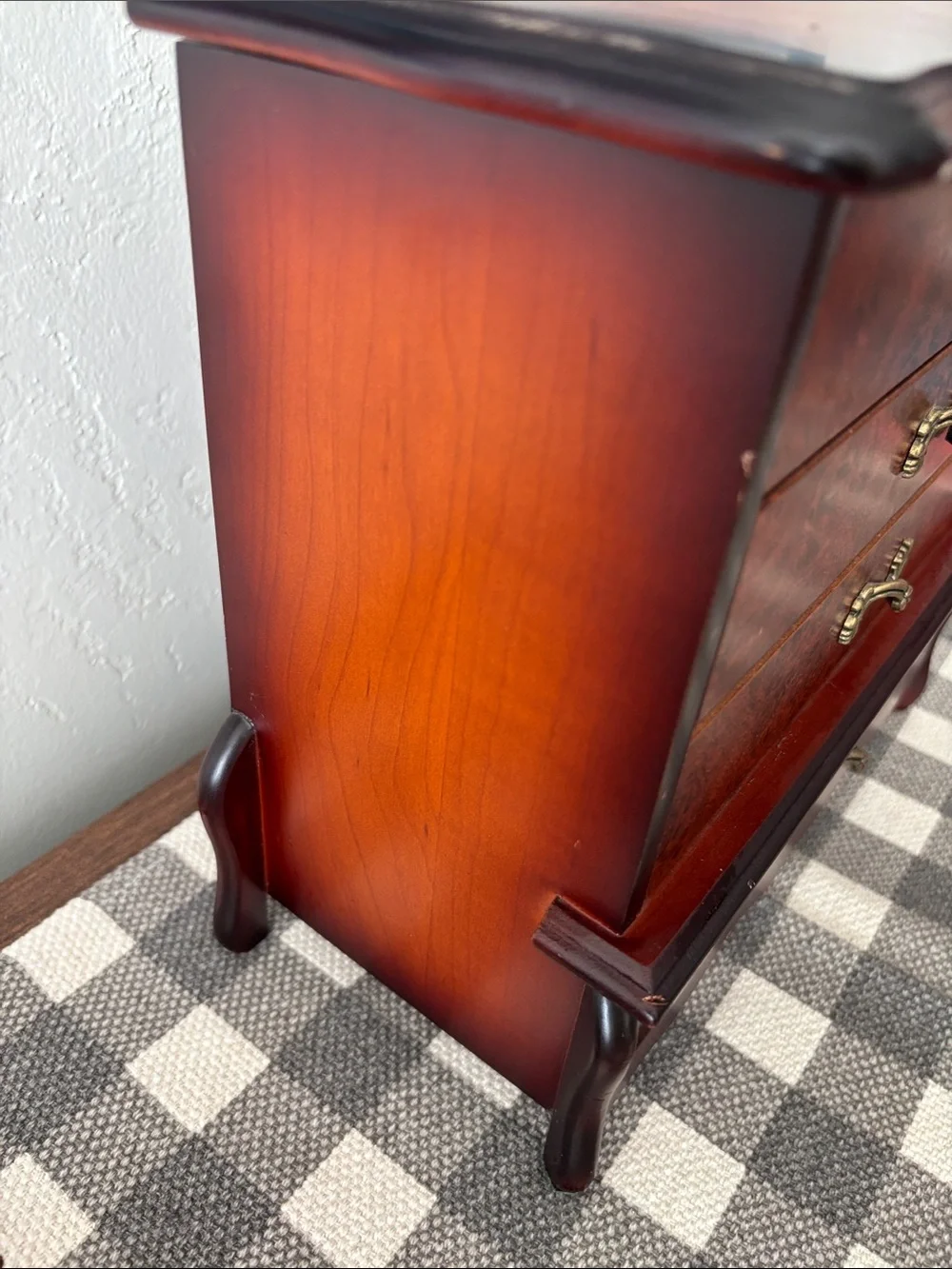 Vintage faux burled wood jewelry box